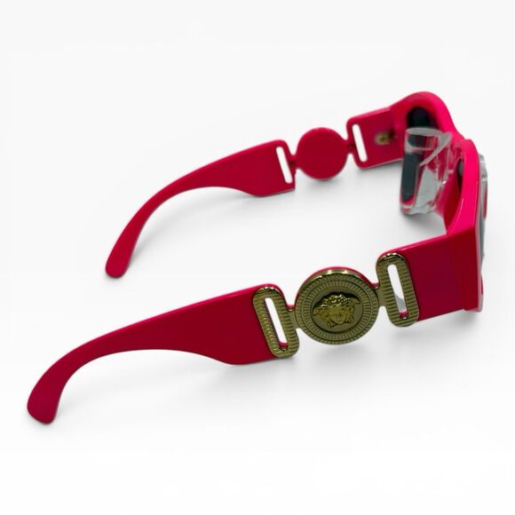 VERSACE Medusa Biggie Square Sunglasses Authentic Pink Gold